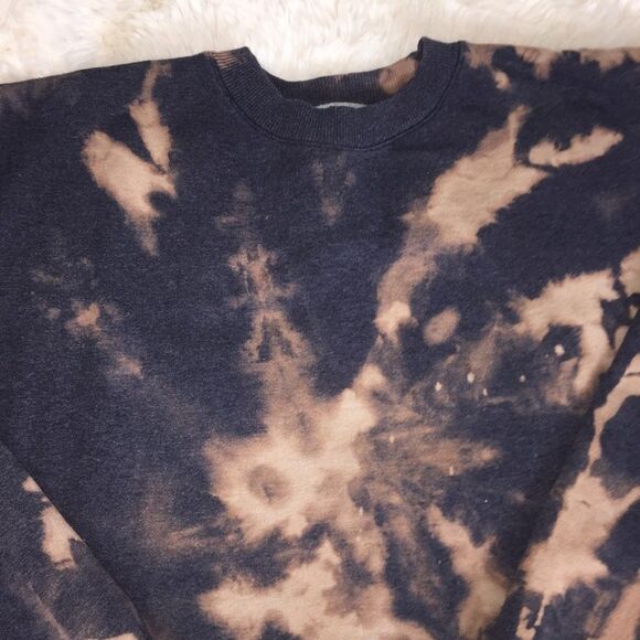 Champion ECO Cropped Bleached Tie Dye Sweatshirt Sz XL Warm Boho Cozy Beach - Picture 6 of 11